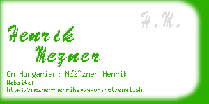 henrik mezner business card